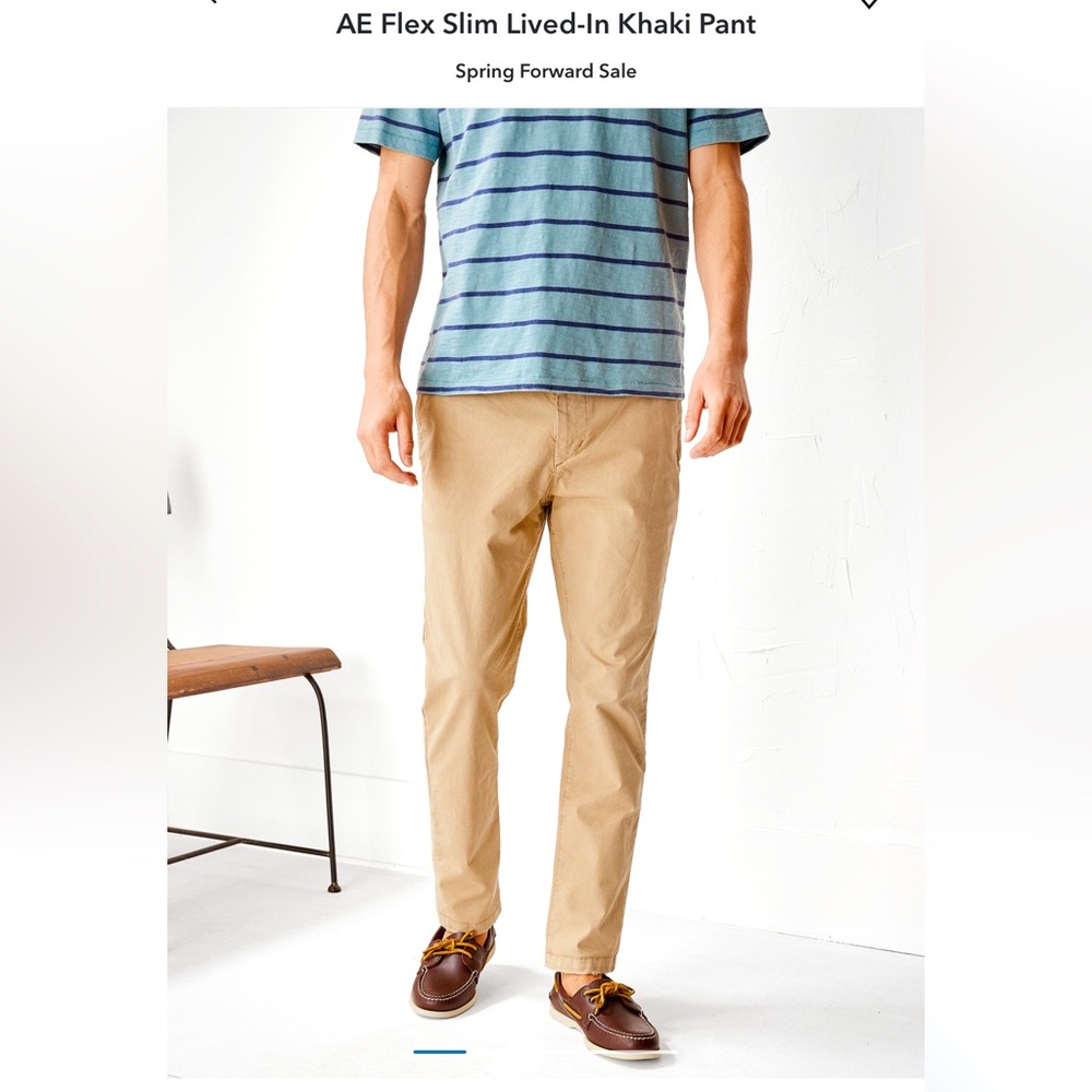 American Eagle Outfitters Flex Slim Lived-In Khaki Pant - Tan size 29x 32